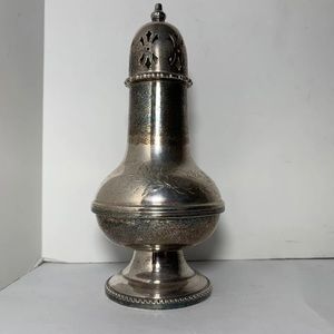 Best Silver Plate England Silverplated Muffineer/Sugar Shaker English Engraved
